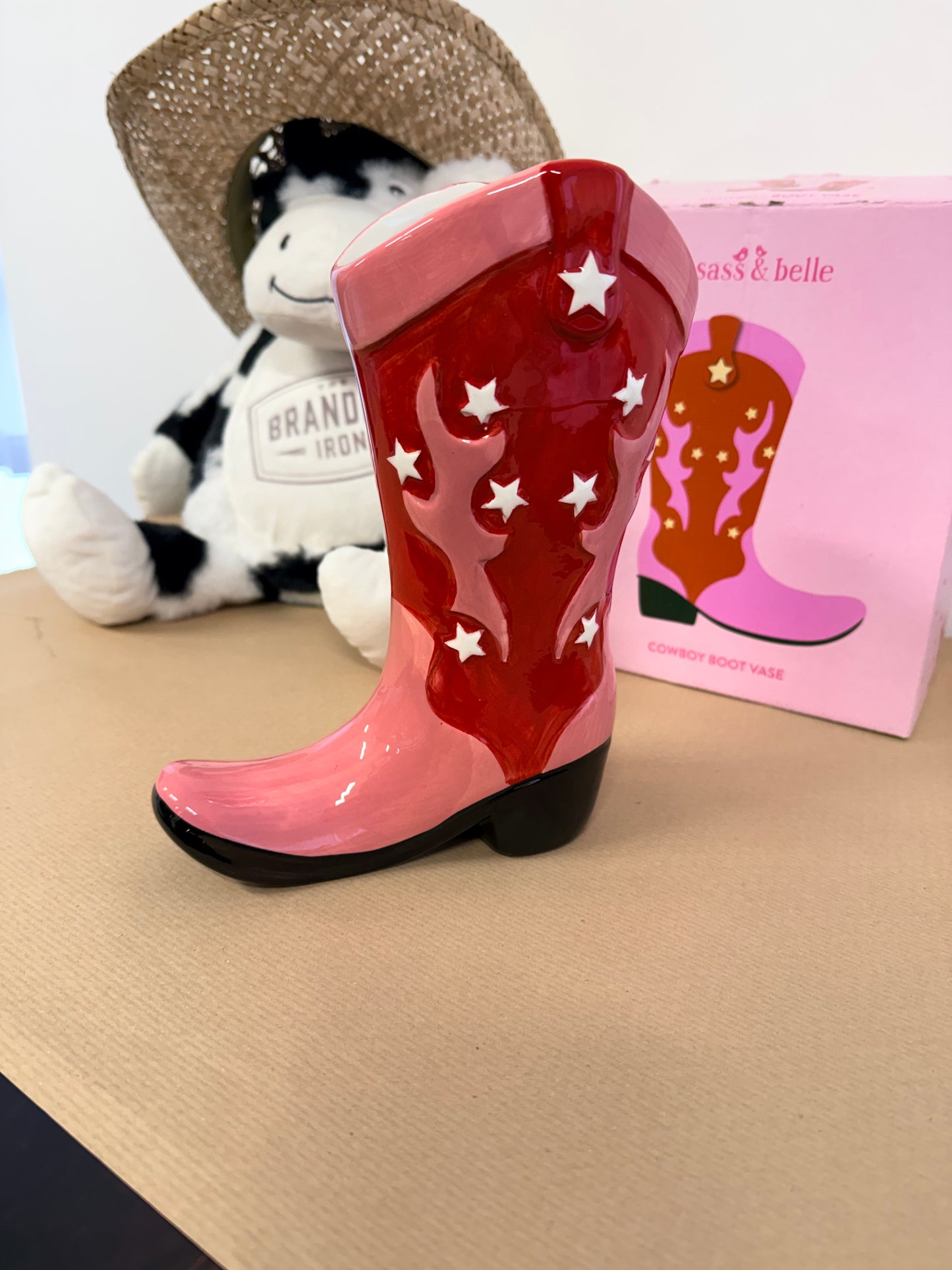 Cowboy Boot Vase