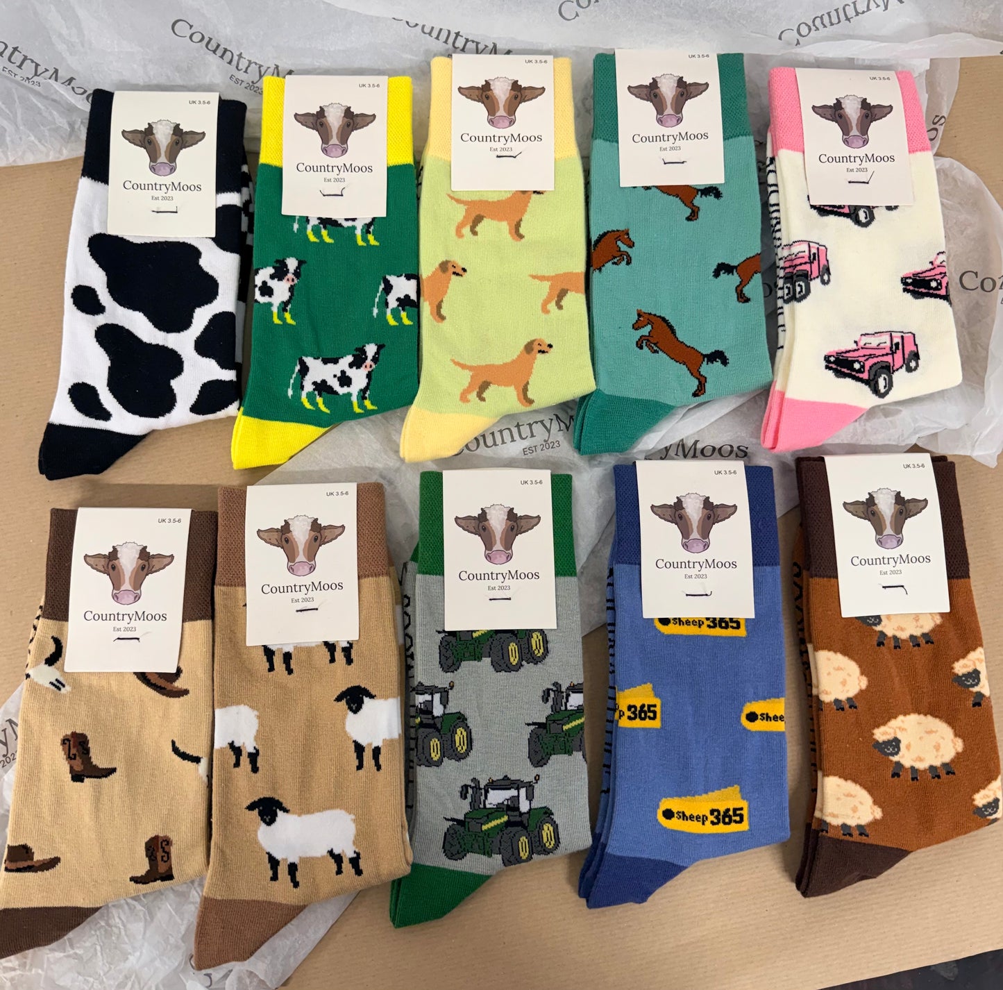 CountryMoos Socks - Size 3.5-6