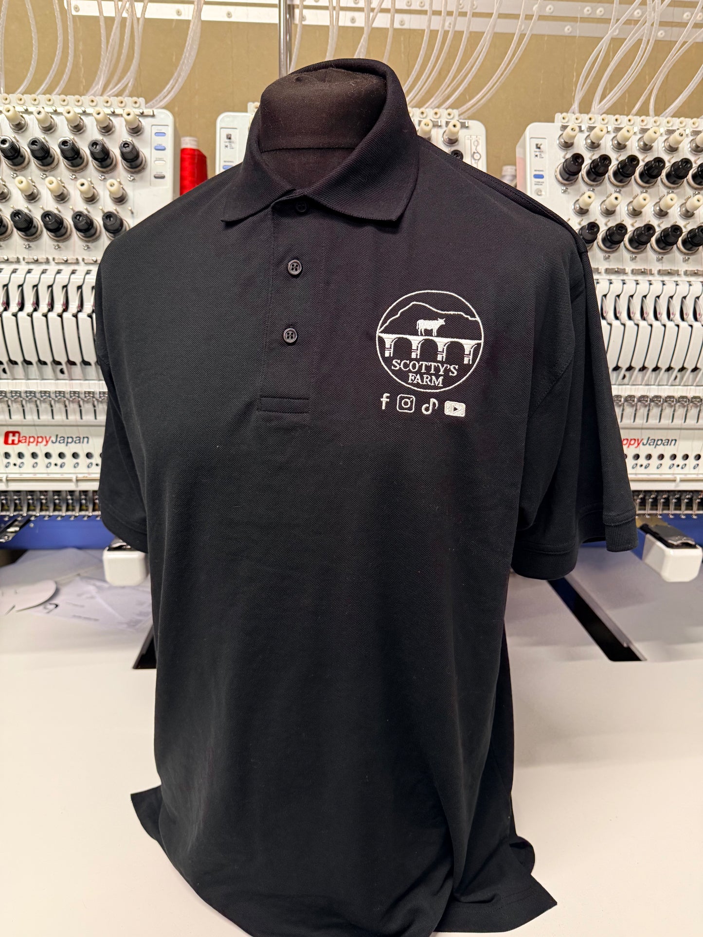 Scotty's Farm Black Polo Shirt