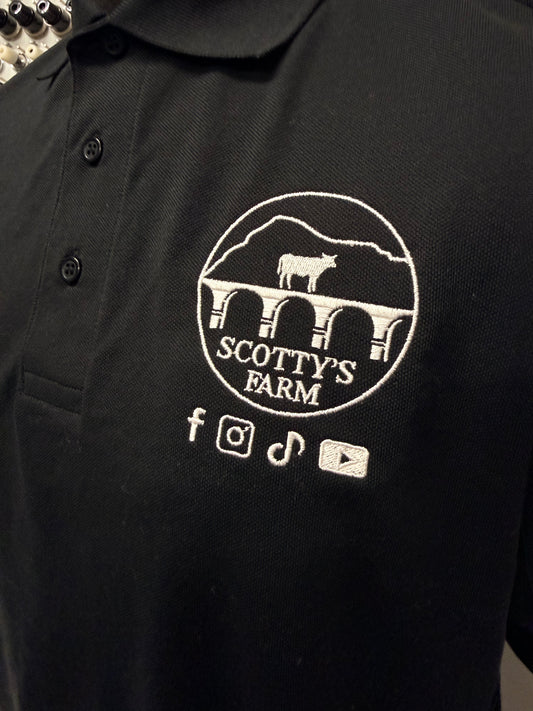Scotty's Farm Black Polo Shirt