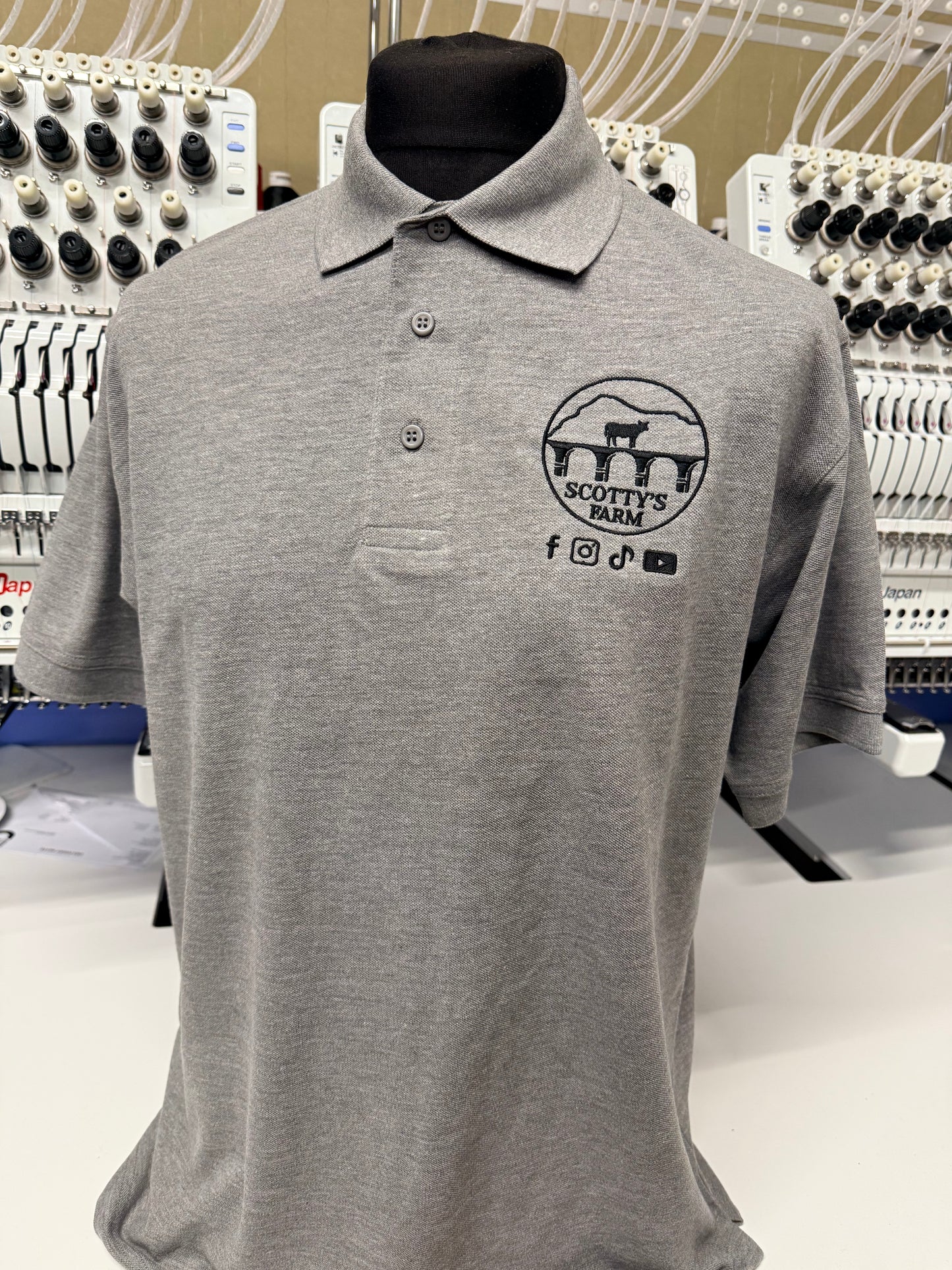 Scotty's Farm Grey Polo Shirt