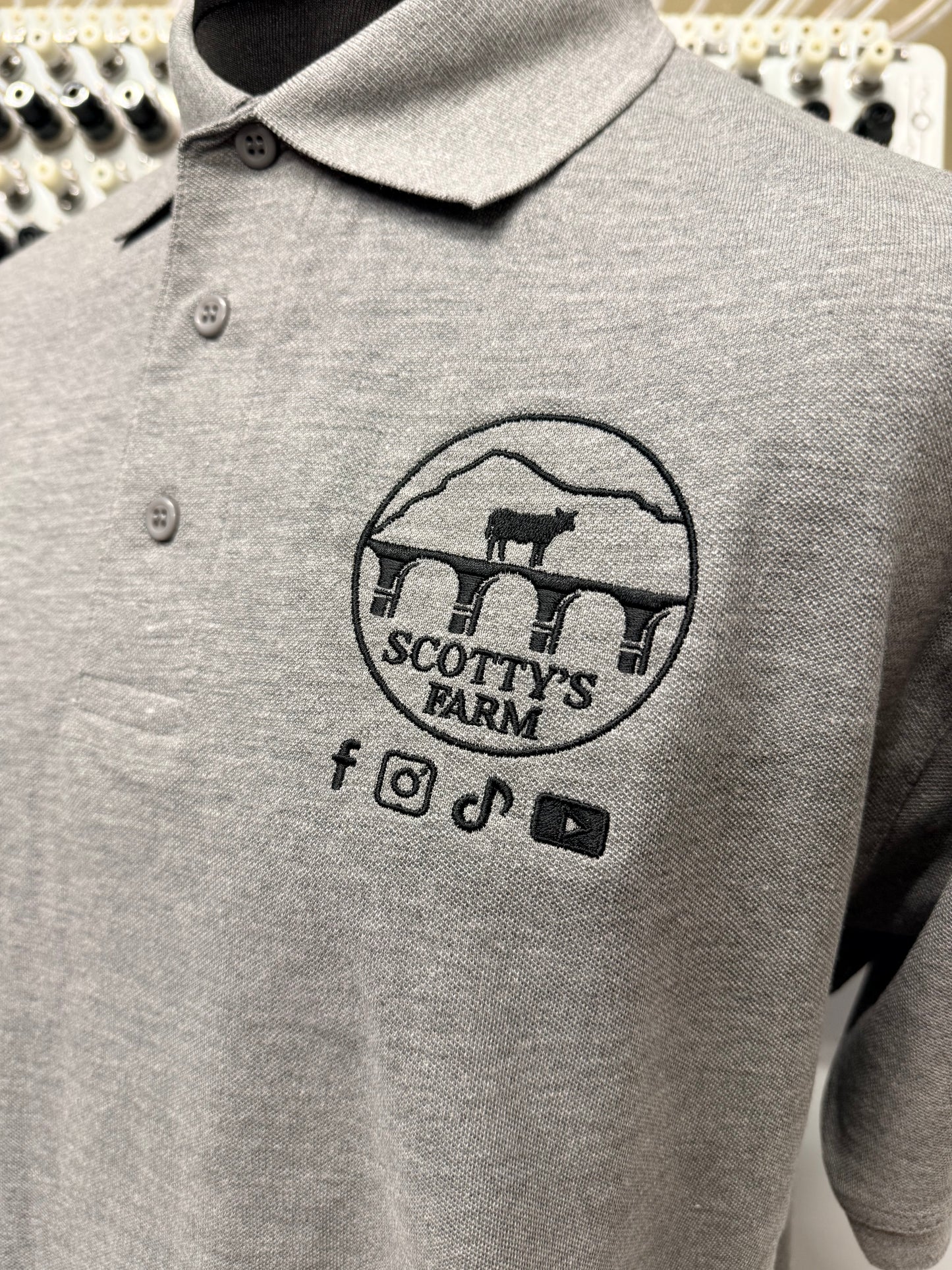 Scotty's Farm Grey Polo Shirt
