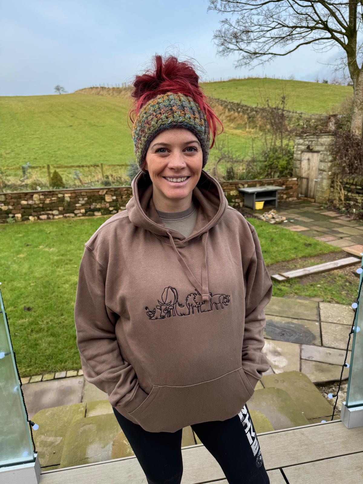 Red Shepherdess - Swirly Animals Hoodie