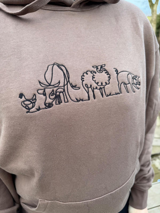 Red Shepherdess - Swirly Animals Hoodie