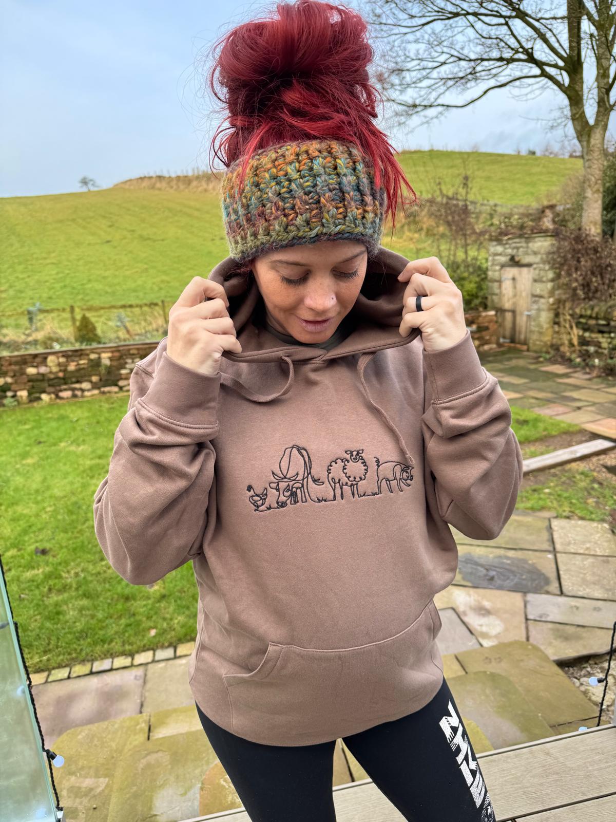 Red Shepherdess - Swirly Animals Hoodie