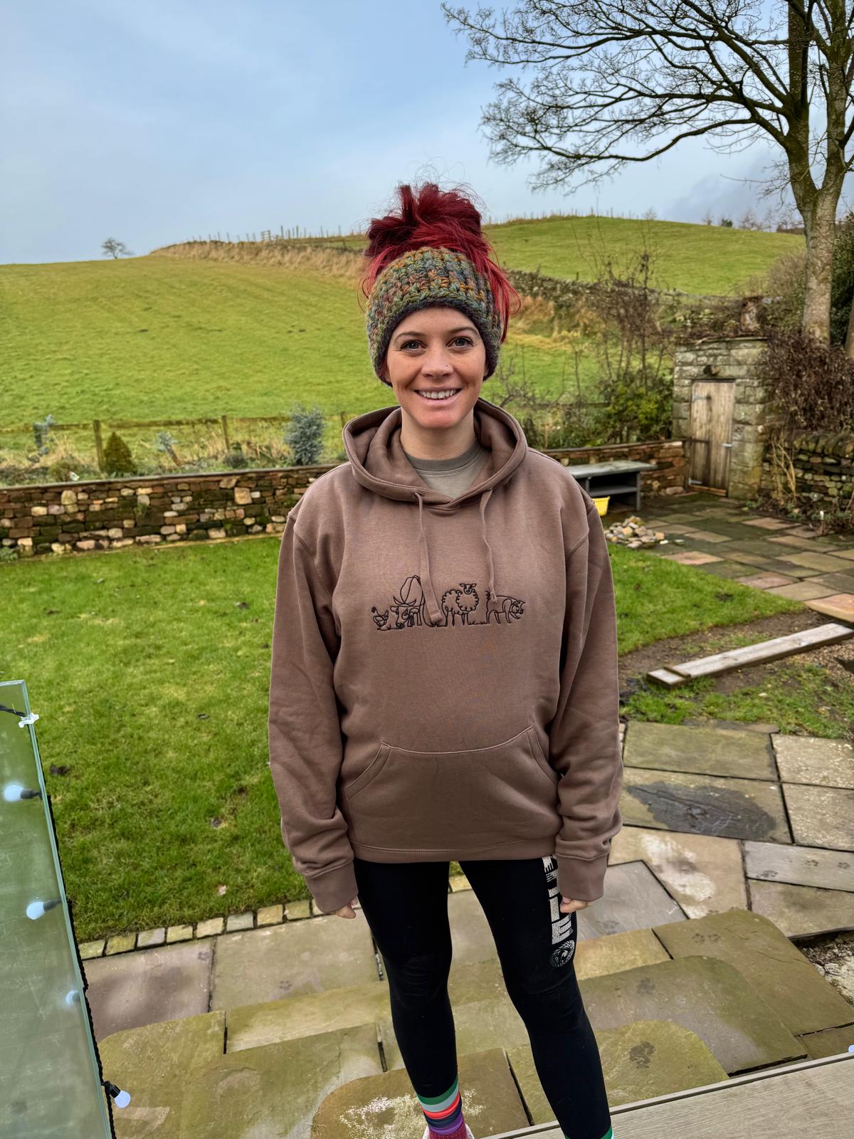 Red Shepherdess - Swirly Animals Hoodie