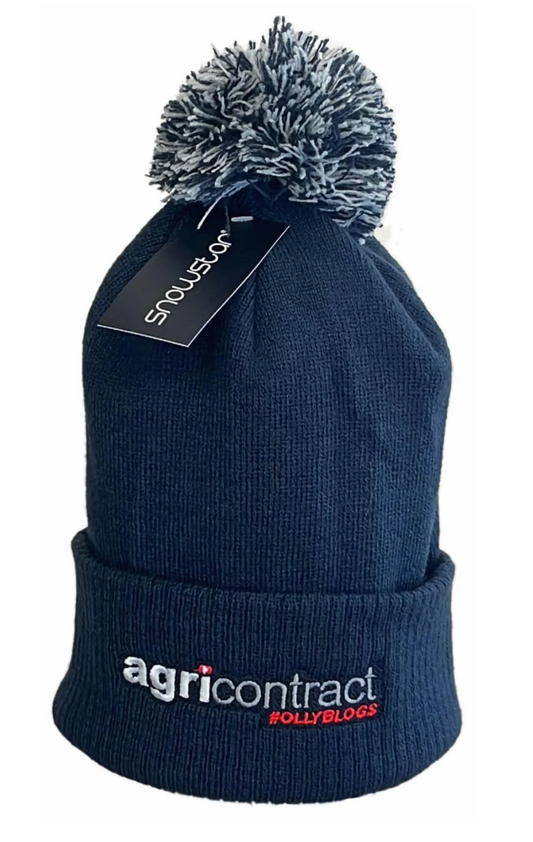 Agri Contract Bobble Hat - Navy/grey